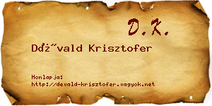 Dévald Krisztofer névjegykártya