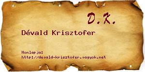 Dévald Krisztofer névjegykártya